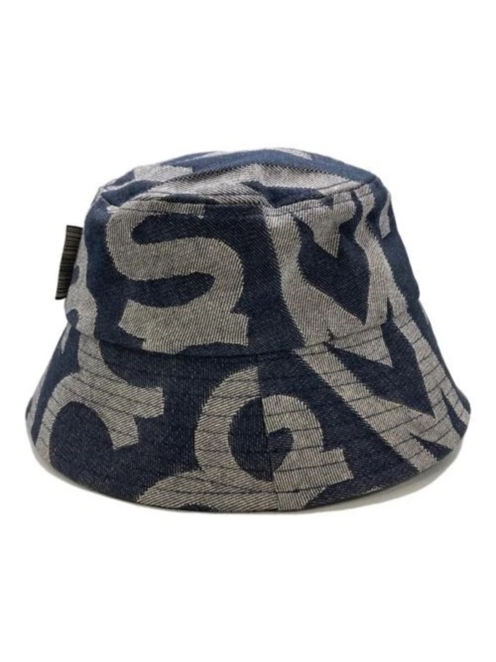 Marc Jacobs Navy and Gray Logo-Print Bucket Hat